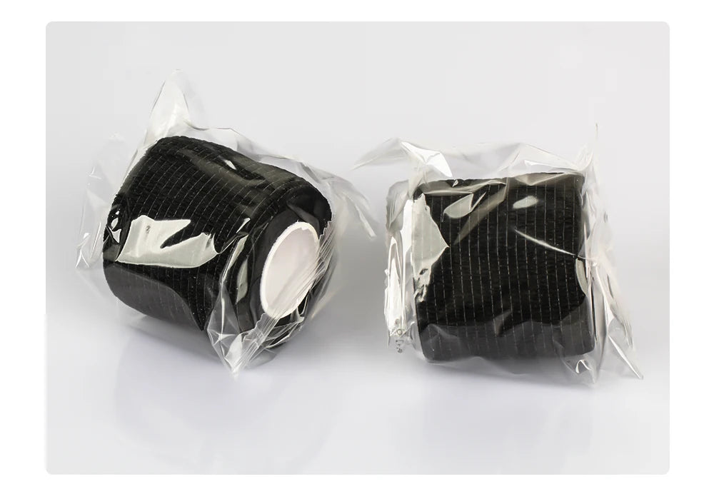 Black Tape Tattoo Handle Bandage Anti-slip Athletic Nonwoven Waterproof Disposable Self-adhesive Elastic Bandage Grip Cover Wrap - Sun Studio