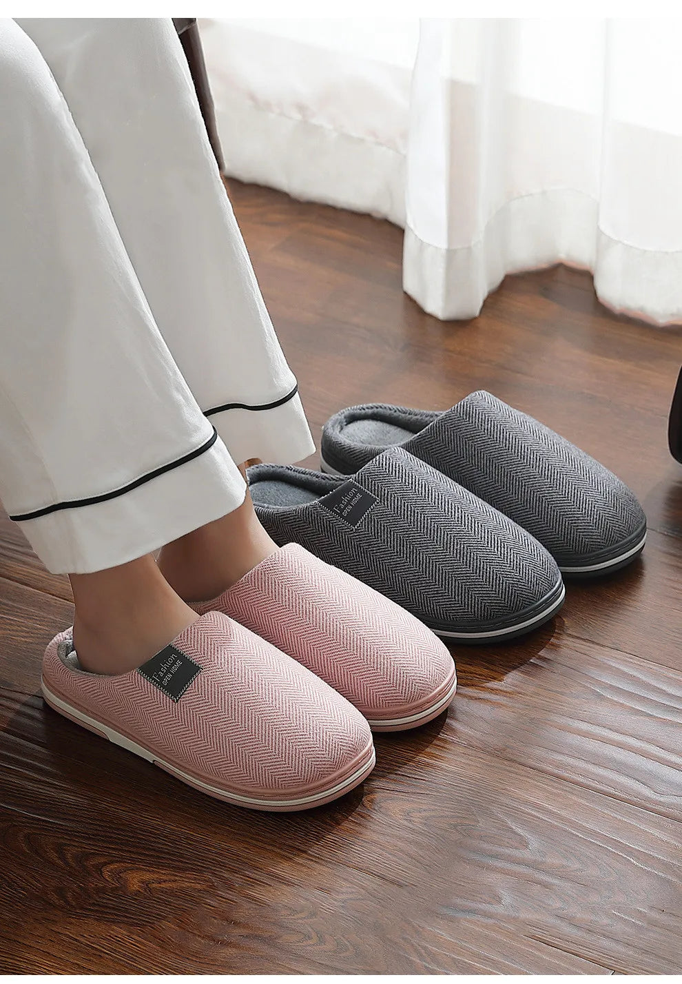 Big Size 48 49 Men Warm Home Slippers Winter Casual Shoes Women Soft Slides Couples Floor Slipper Indoor Bedroom Non Slip Flats - Sun Studio