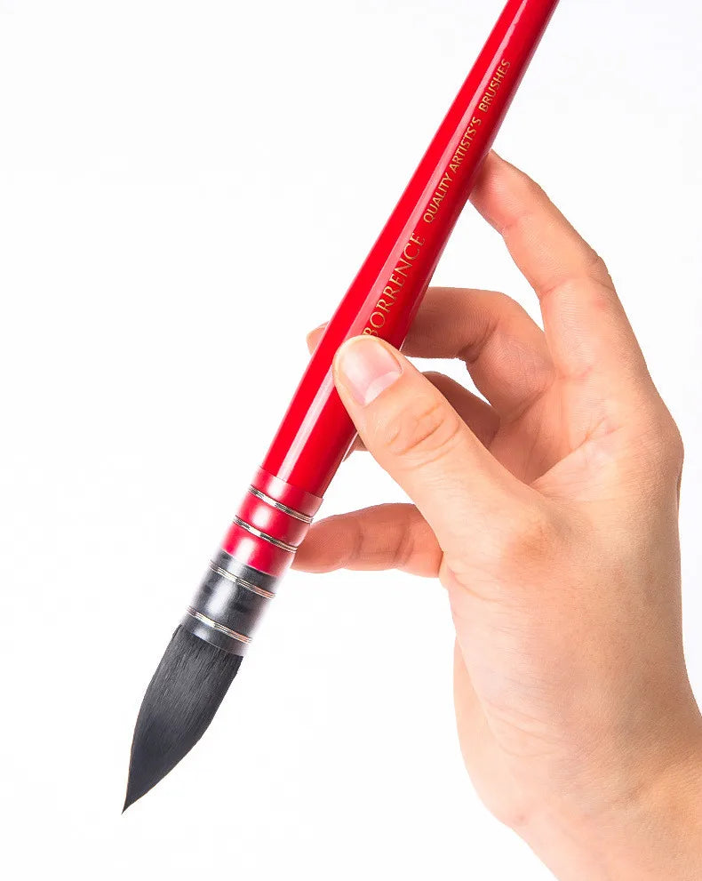 Squirrel Hair Watercolor Brush, Artist Painting Brush Red Pointed Painting Brush Children's Painting Supplies Watercolor Brush - Sun Studio