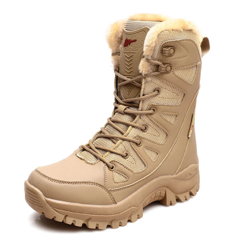 Neue Warme Plüsch Schneestiefel Herren Schnürsenkel Lässige Hohe Herren Stiefel Wasserfeste Winterstiefel Rutschfeste Knöchelstiefel Herren Arbeitsstiefel