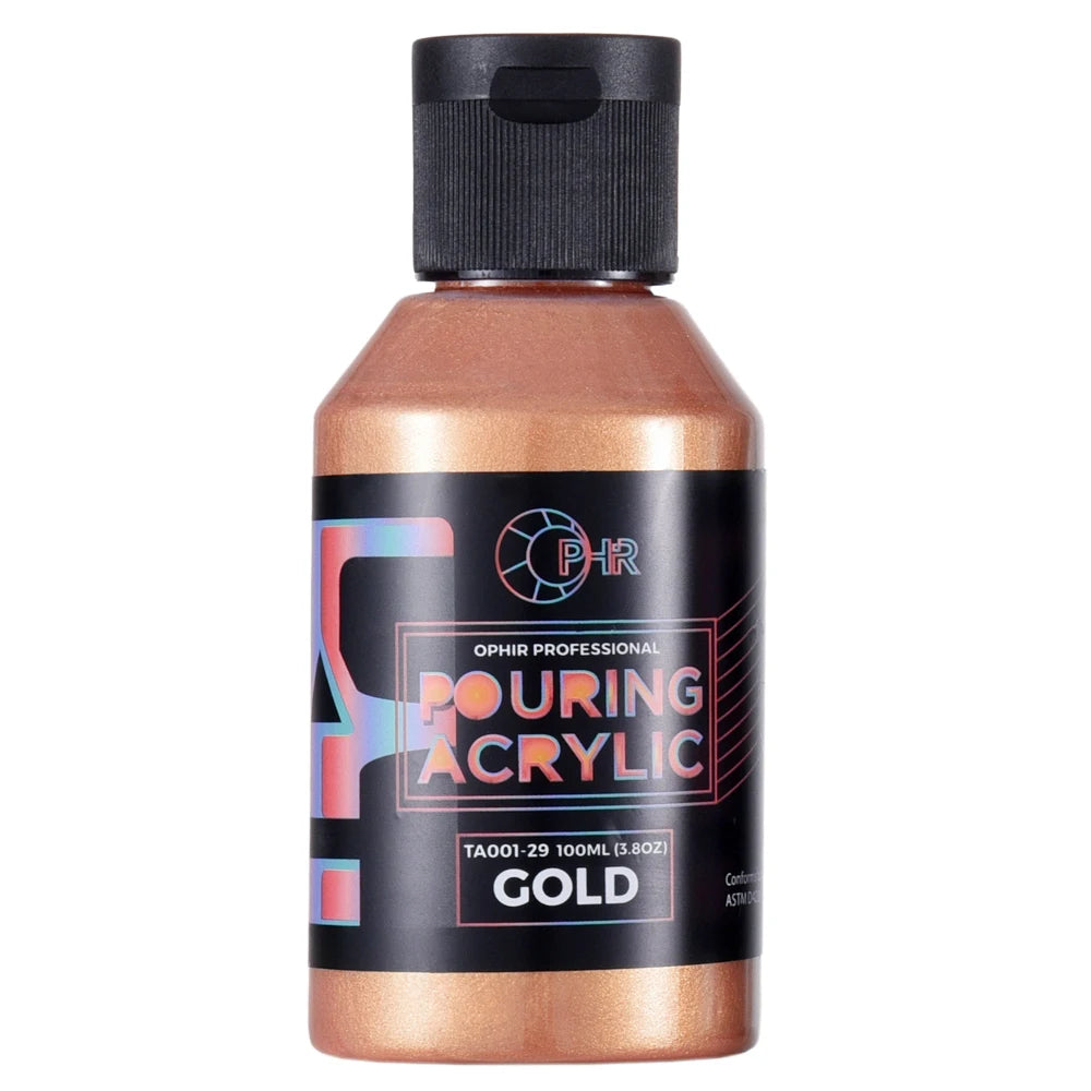 OPHIR Acryl Pouring Farbe Wasserbasiert Hochfluss Kunstbedarf 36 Farben zur Auswahl 100ML/Flasche TA001