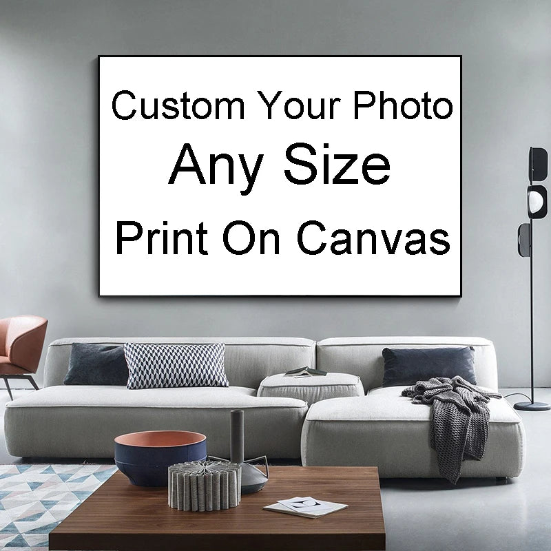 Custom Canvas Painting Wedding Family  Kids Landscape Any Photos Waterproof Posters Prints Wall Art Living Room Home Decor - Sun Studio