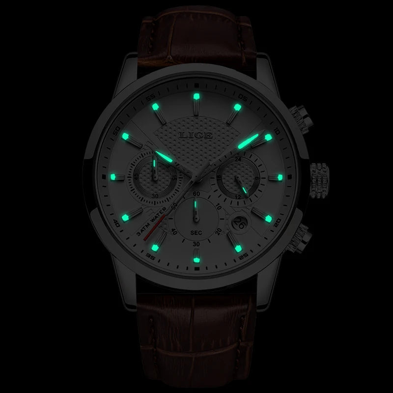 LIGE 2026 Watch Men Fashion Sports Quartz Clocks Mens Watches Top Brand Leather Military Waterproof Date Watch Relogio Masculino - Sun Studio