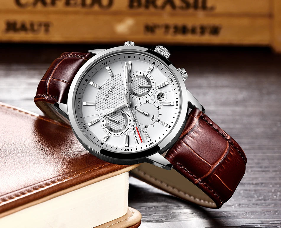 LIGE 2026 Watch Men Fashion Sports Quartz Clocks Mens Watches Top Brand Leather Military Waterproof Date Watch Relogio Masculino - Sun Studio