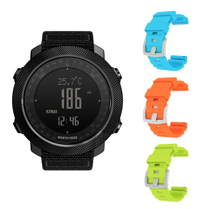 NORTH EDGE Men's sport Digital watch Hours Running Swimming Military Army watches Altimeter Barometer Compass waterproof 50m - Sun Studio