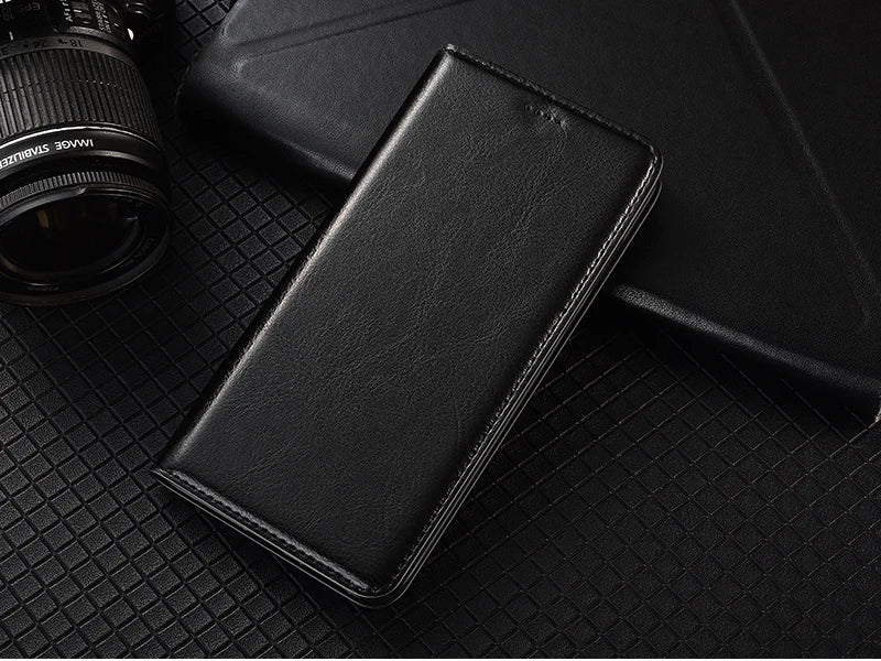 Magnetic Genuine Leather Skin Flip Wallet Book Phone Case Cover On For Infinix Hot Note 30 40 50 50i 60 Pro Plus 4G 5G Note60 - Sun Studio