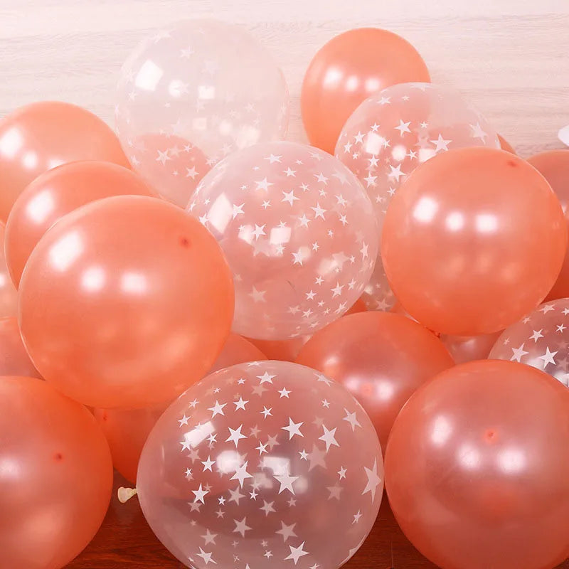 20pcs 12 inch Latex Balloon Set Star Clear Pink Gold Balloons Wedding Decoration Baby Shower Birthday Party Supplies Home Decor - Sun Studio