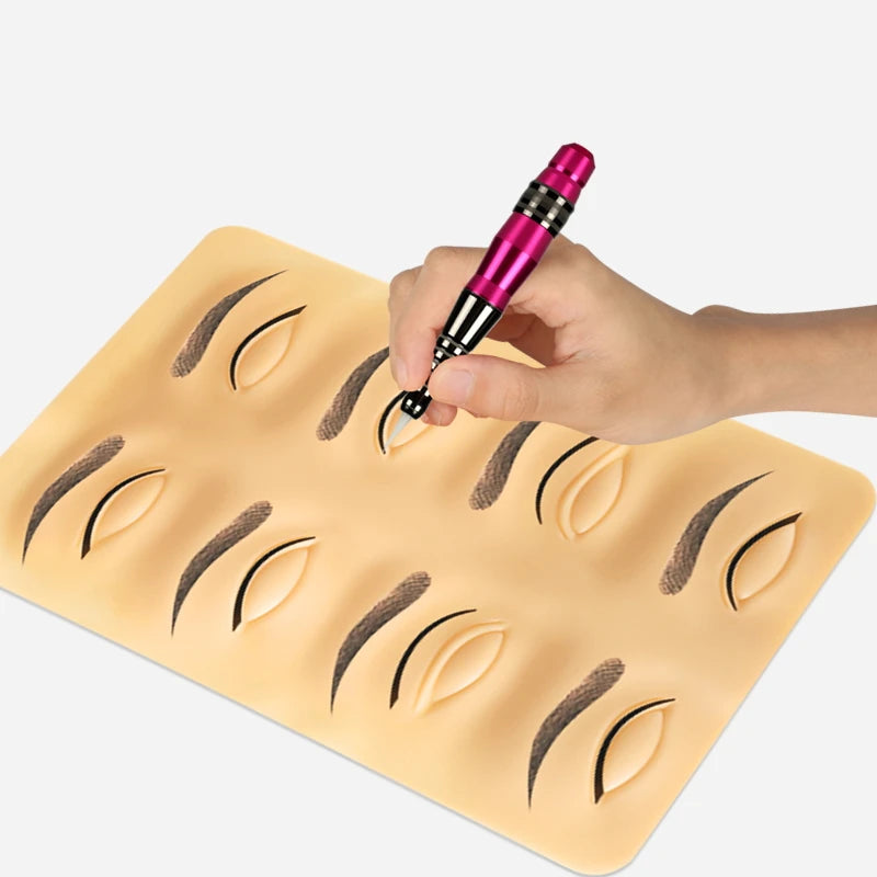 Doppelseitige Augenbrauen-Tattoo-Übungshaut Silikonhaut-Kits Tattoo-Zubehör für Microblading Permanent Make-up Anfänger PMU Set