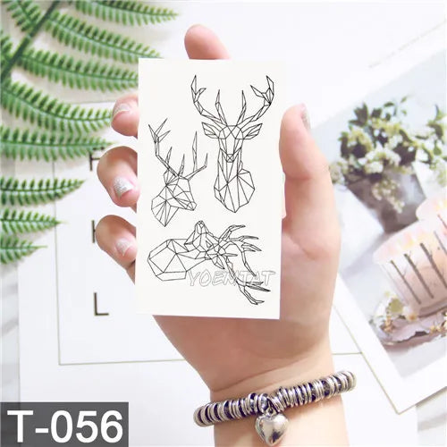 3D Temporary Tattoo Animal Blue Tiger Snake Moth For Boy Girl Children Tattoo Sticker Kids Watercolor Tatto Arm Art - Sun Studio