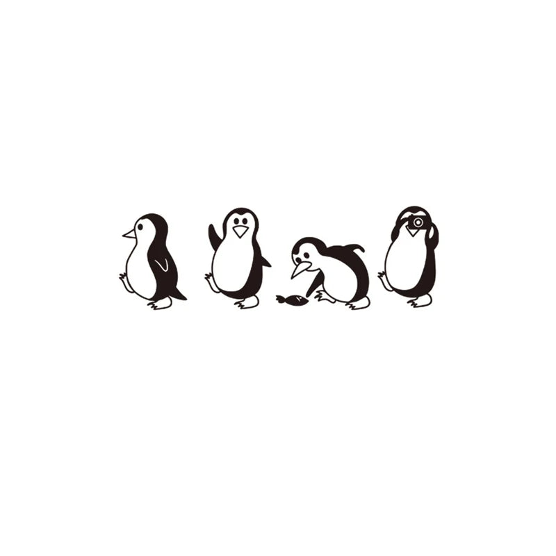 Cute Little Penguin Wall Sticker Home Decor Children's Room Living Room Background Decoration Mural Art Decals Animal Stickers - Sun Studio