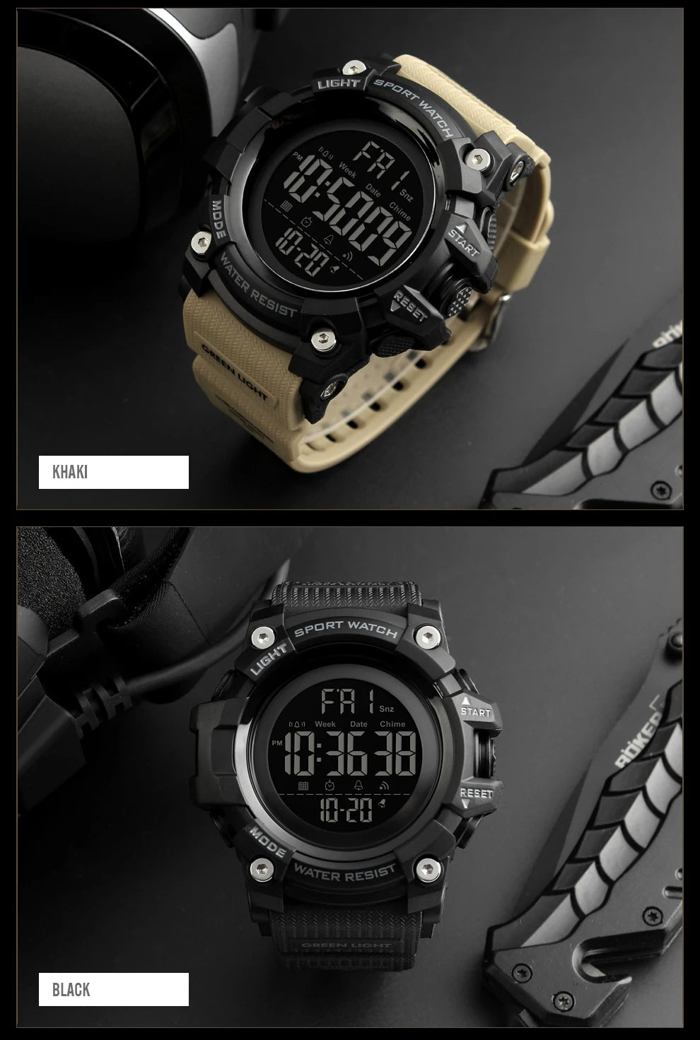 SKMEI Shockproof 2 Time Sport Watch Stopwatch Count Down Mens Digital Watches Waterproof Soft Clock For Male reloj hombre 1384 - Sun Studio