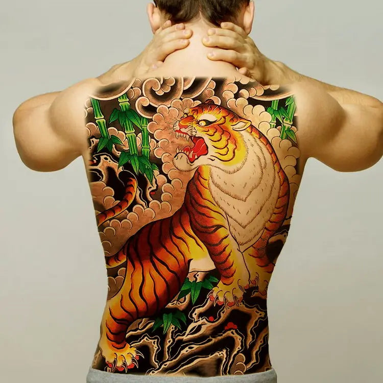 temporary tattoo stickers new designs skull Witch evil black waterproof temporary flash tattoos full back chest for men women - Sun Studio