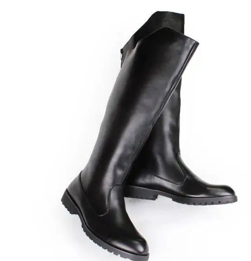 Men British Honour Guard Motorcycle Riding Equestrian Mens Boots Knee High Casual Zipper Cowboy Leather stage boots size 37 46 - Sun Studio