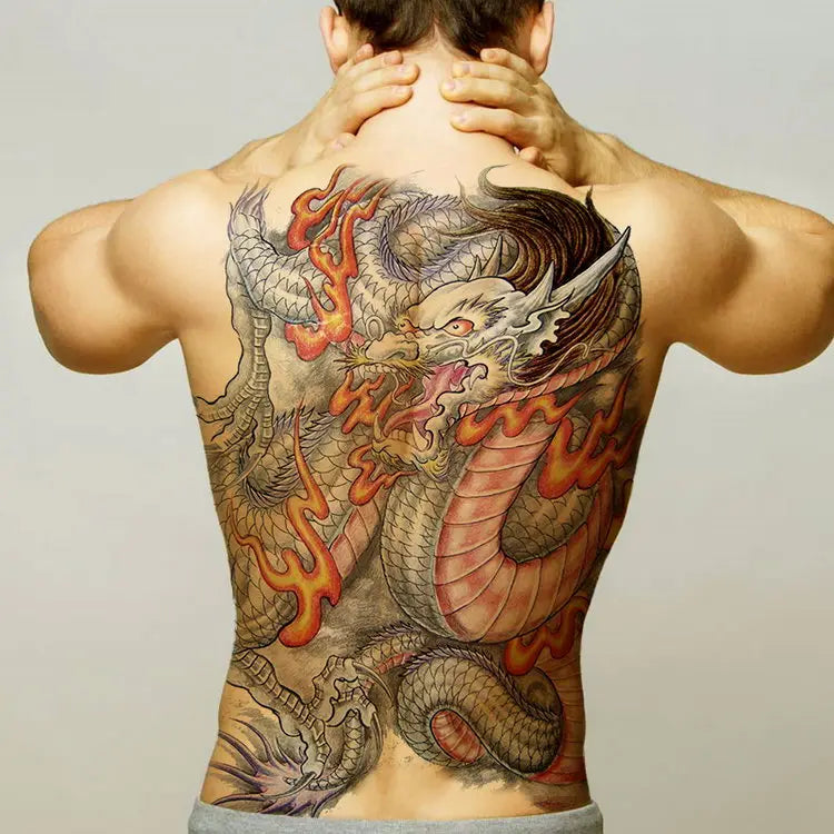 temporary tattoo stickers new designs skull Witch evil black waterproof temporary flash tattoos full back chest for men women - Sun Studio