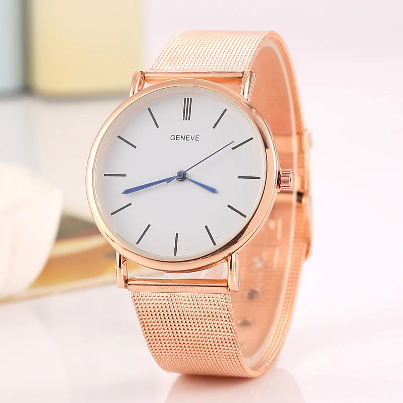 2025 New Famous Brand Silver Casual Geneva Quartz Watch Women Metal Mesh Stainless Steel Dress Watches Relogio Feminino Clock - Sun Studio