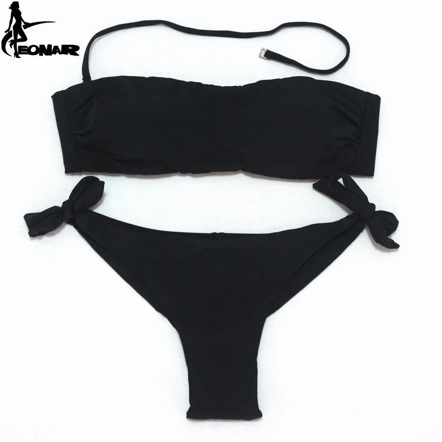 EONAR Bikini 2025 Solid Women Swimsuit  Brazilian Cut Bottom Bikini Set Push Up Swimwear Femme Bathing Suits Sport Beach Wear - Sun Studio