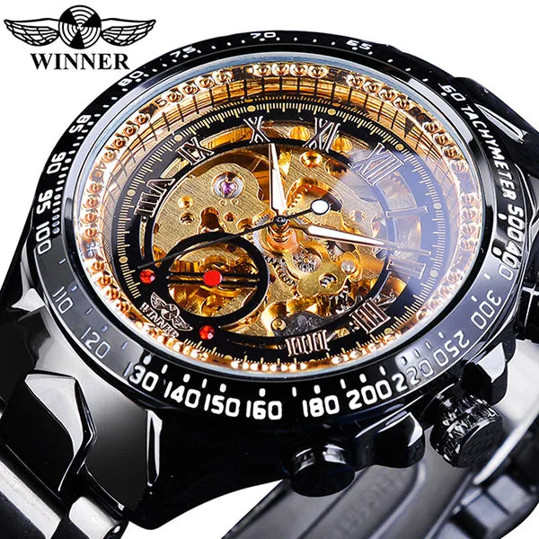 Winner Mechanical Sport Design Bezel Fashion Watch Mens Watches Top Brand Luxury Montre Homme Clock Men Automatic Skeleton Watch - Sun Studio
