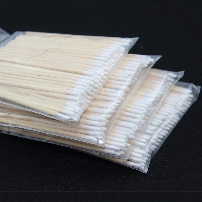 Microblading 100pcs Wooden Cotton Swab Cosmetics Permanent Makeup Health Ear Jewelry 7 CM Clean Sticks Buds Tip - Sun Studio