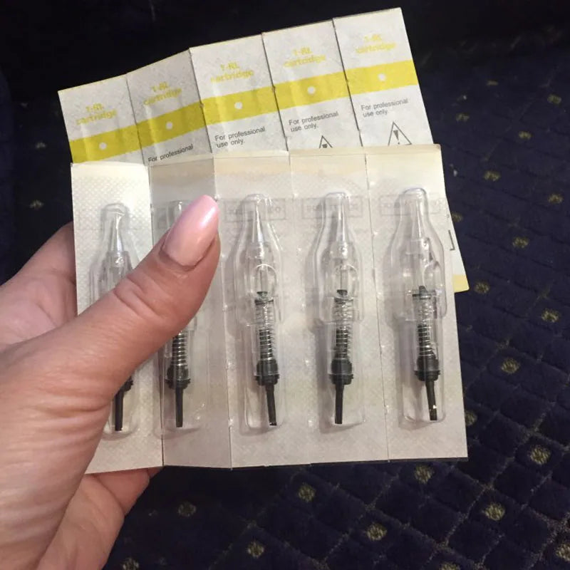 Tattoo Needles 1RL 100piece  Cartridge Needles  Disposable Sterilized Tattoo Permanent Makeup Needles Tips for Eyebrow lip 0.3mm - Sun Studio
