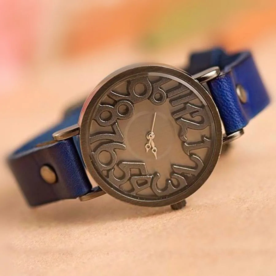 Shsby New Vintage Digital Hollow Genuine Cow Leather Strap Watches Women Dress Watches Female Quartz Watch Student Leisure Watch - Sun Studio