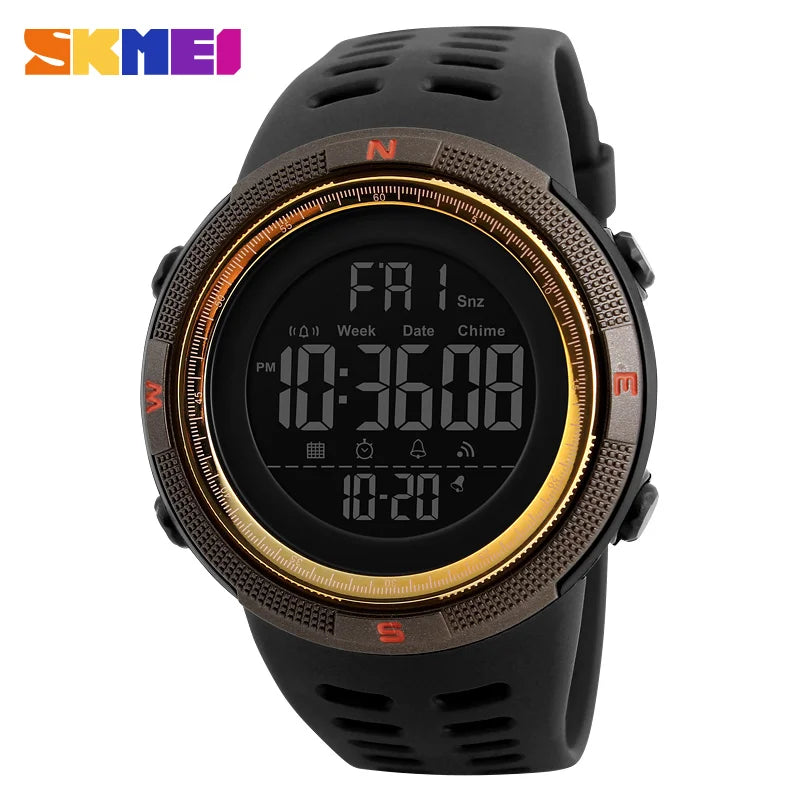 SKMEI Fashion Outdoor Sport Watch Men Multifunction Watches Alarm Clock Chrono 5Bar Waterproof Digital Watch reloj hombre 1251 - Sun Studio