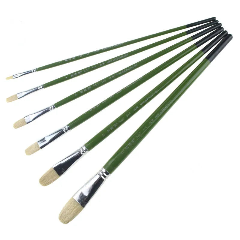 Senior oil painting pen brush bristle suit gouache 6 Pack Paint Brushes - Sun Studio