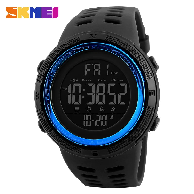 SKMEI Fashion Outdoor Sport Watch Men Multifunction Watches Alarm Clock Chrono 5Bar Waterproof Digital Watch reloj hombre 1251 - Sun Studio