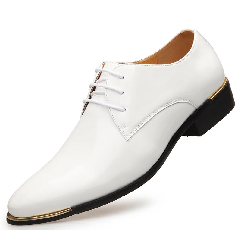 Patent Leather Men Dress Shoes 2021 New Brand Men's Business Shoes Italian Style Fashion Men Wedding Shoes Male Footwear 38-47 - Sun Studio