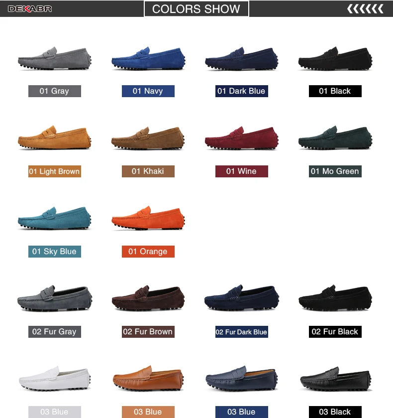 DEKABR Size 49 Men Casual Shoes Fashion Men Shoes Genuine Leather Men Loafers Moccasins Slip On Men's Flats Male Driving Shoes - Sun Studio