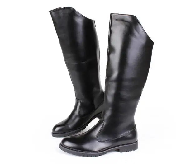 Men British Honour Guard Motorcycle Riding Equestrian Mens Boots Knee High Casual Zipper Cowboy Leather stage boots size 37 46 - Sun Studio