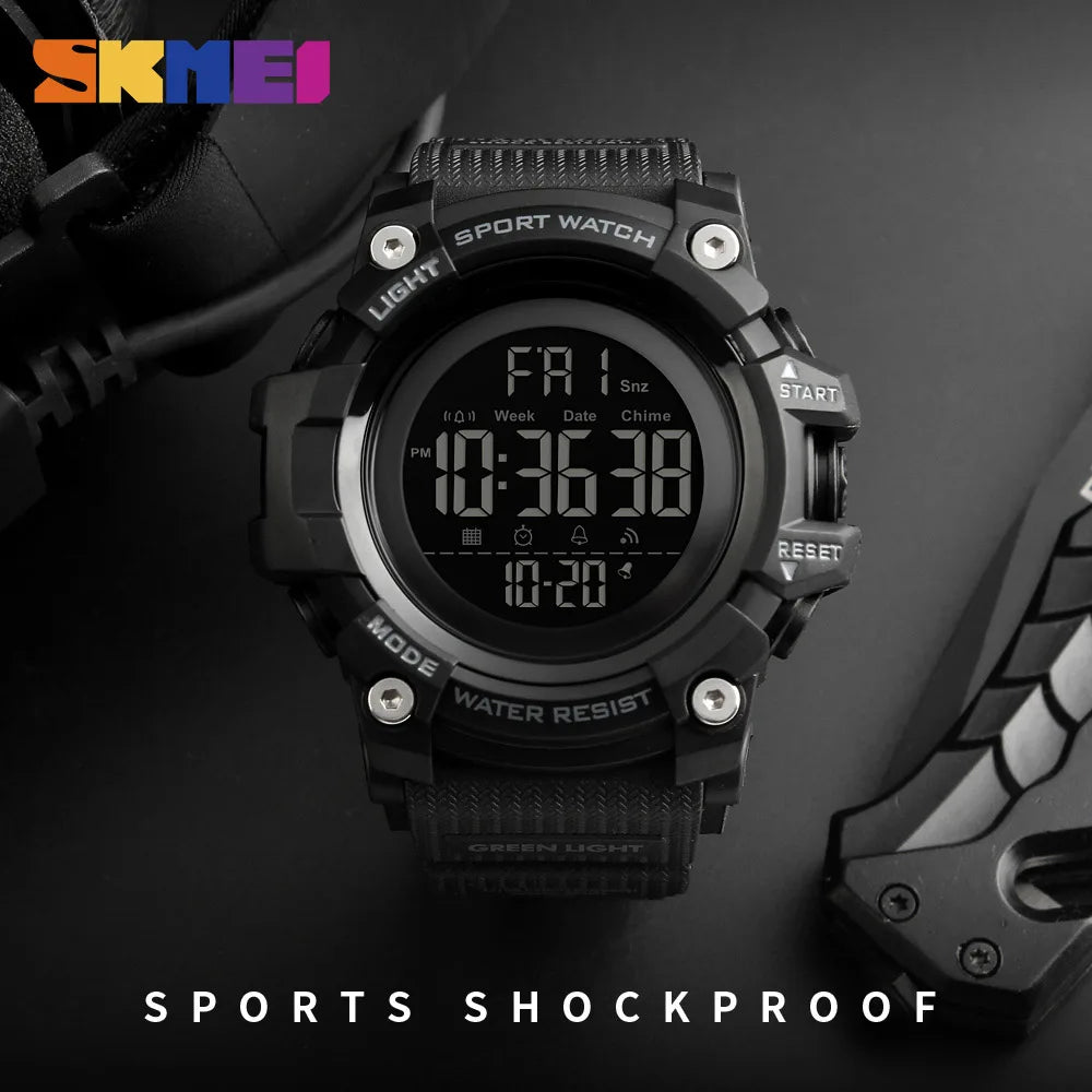 SKMEI Shockproof 2 Time Sport Watch Stopwatch Count Down Mens Digital Watches Waterproof Soft Clock For Male reloj hombre 1384 - Sun Studio