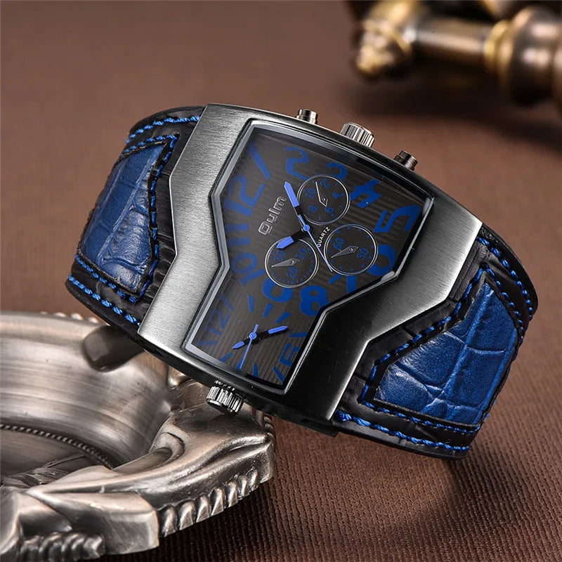 Oulm HP1220 Quartz Watch Male Outdoor Sport Wristwatches Two Time Zone Mens Designer Watches Top Luxury Brand Men Watch - Sun Studio