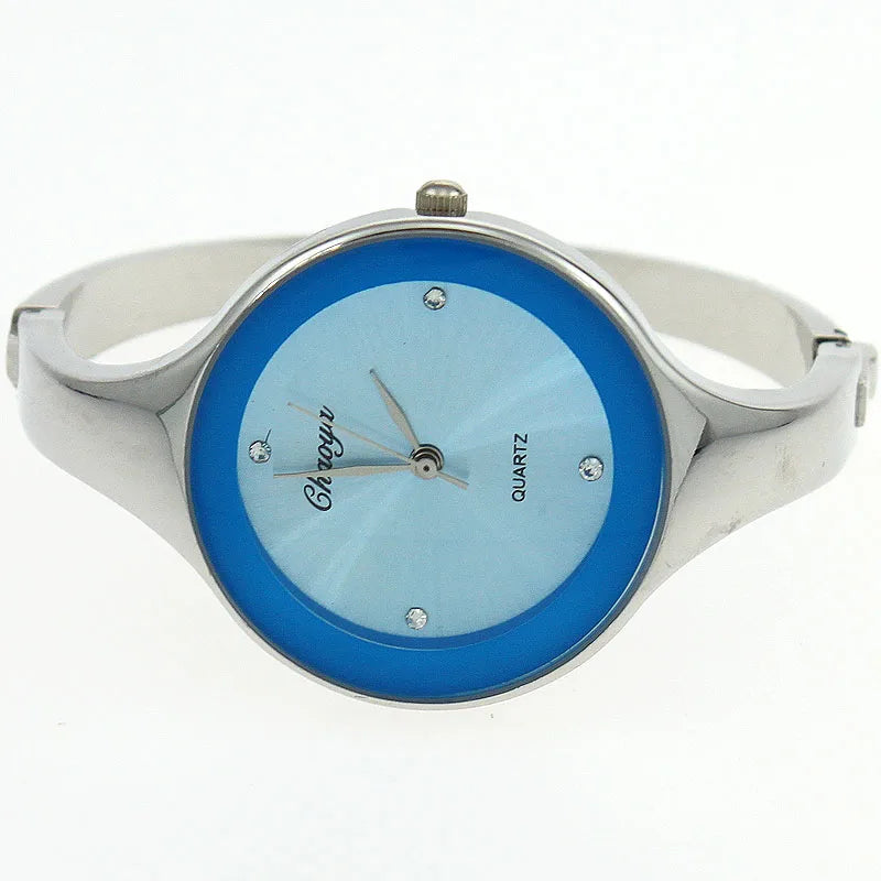 Women Cuff Watch Fashion Casual Round Lady Women Bracelet Girls Watches Gold Watch Stainless Steel Quartz Wrist Watch D1 - Sun Studio