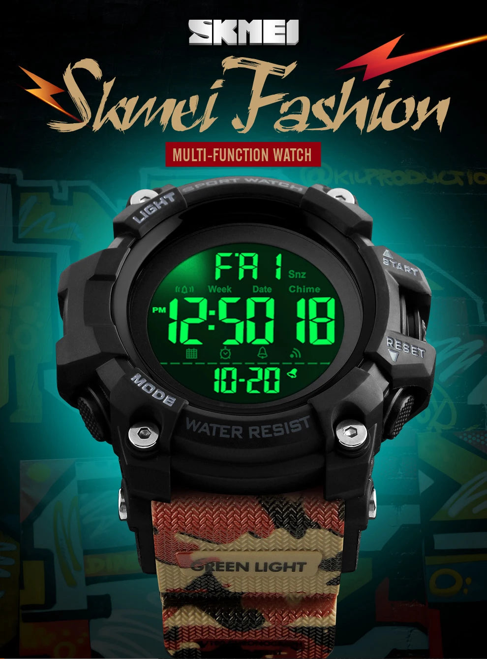 SKMEI Shockproof 2 Time Sport Watch Stopwatch Count Down Mens Digital Watches Waterproof Soft Clock For Male reloj hombre 1384 - Sun Studio