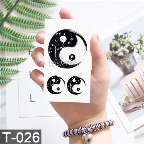 3D Temporary Tattoo Animal Blue Tiger Snake Moth For Boy Girl Children Tattoo Sticker Kids Watercolor Tatto Arm Art - Sun Studio