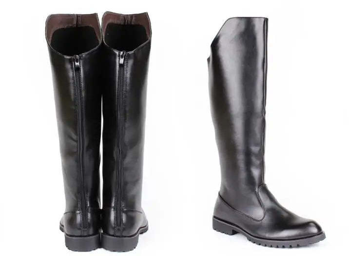 Men British Honour Guard Motorcycle Riding Equestrian Mens Boots Knee High Casual Zipper Cowboy Leather stage boots size 37 46 - Sun Studio
