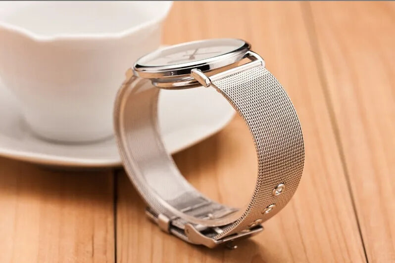 2025 New Famous Brand Silver Casual Geneva Quartz Watch Women Metal Mesh Stainless Steel Dress Watches Relogio Feminino Clock - Sun Studio