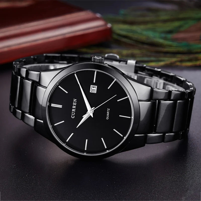 Curren Men Watches Top Brand Luxury Male Watch Full Steel Display Date Fashion Quartz-Watch Business Men's Watch Reloj Hombre - Sun Studio