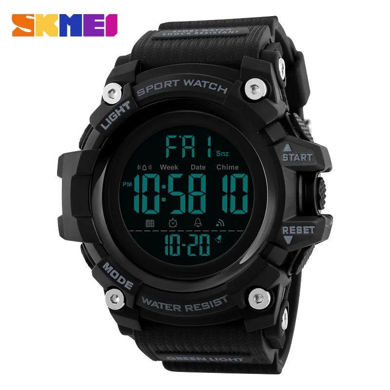 SKMEI Stoßfeste 2 Zeit Sportuhr Stoppuhr Countdown Herren Digitale Uhren Wasserdicht Weiche Uhr Für Männer reloj hombre 1384