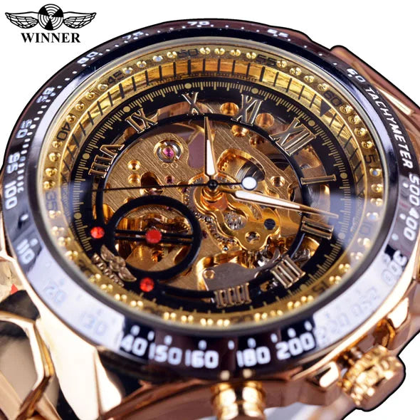 Winner Mechanical Sport Design Bezel Fashion Watch Mens Watches Top Brand Luxury Montre Homme Clock Men Automatic Skeleton Watch - Sun Studio
