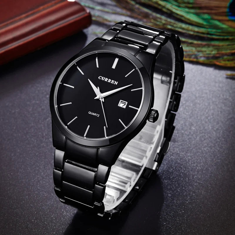 Curren Men Watches Top Brand Luxury Male Watch Full Steel Display Date Fashion Quartz-Watch Business Men's Watch Reloj Hombre - Sun Studio