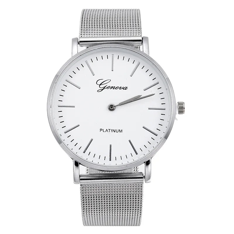2025 New Famous Brand Silver Casual Geneva Quartz Watch Women Metal Mesh Stainless Steel Dress Watches Relogio Feminino Clock - Sun Studio