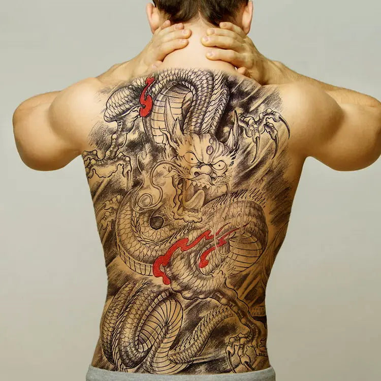 temporary tattoo stickers new designs skull Witch evil black waterproof temporary flash tattoos full back chest for men women - Sun Studio