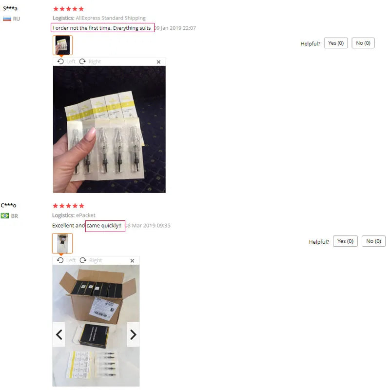 Tattoo Needles 1RL 100piece  Cartridge Needles  Disposable Sterilized Tattoo Permanent Makeup Needles Tips for Eyebrow lip 0.3mm - Sun Studio