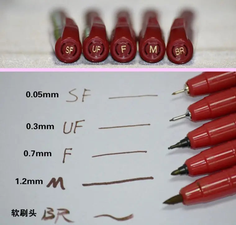 ZIG Markers Kuretake Brush Pen Film Opaque Pen Red & Black Graphic Japan Waterproof - Sun Studio