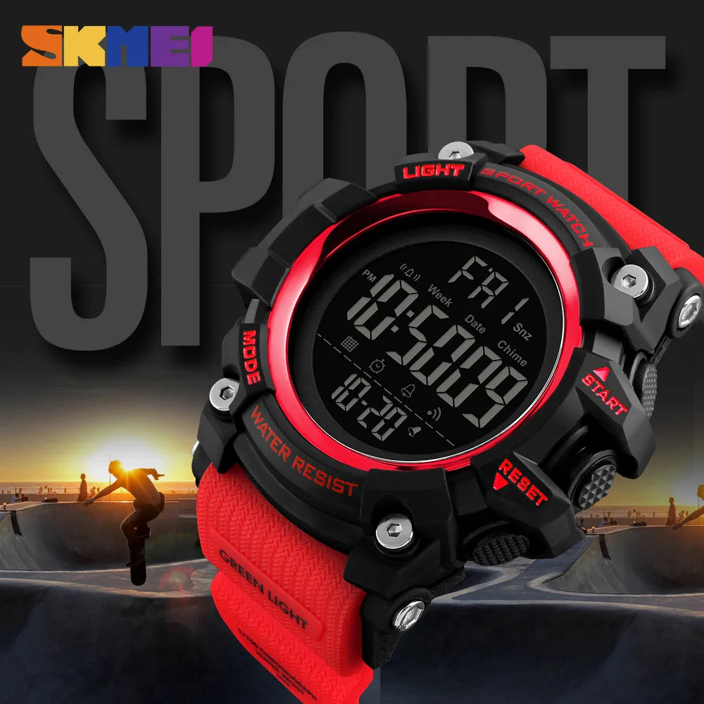 SKMEI Shockproof 2 Time Sport Watch Stopwatch Count Down Mens Digital Watches Waterproof Soft Clock For Male reloj hombre 1384 - Sun Studio