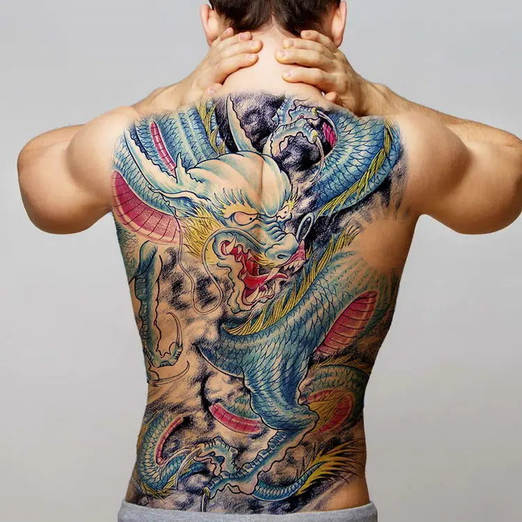 temporary tattoo stickers new designs skull Witch evil black waterproof temporary flash tattoos full back chest for men women - Sun Studio