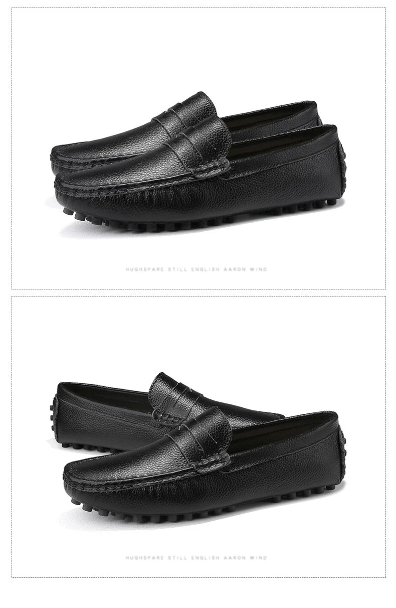 DEKABR Size 49 Men Casual Shoes Fashion Men Shoes Genuine Leather Men Loafers Moccasins Slip On Men's Flats Male Driving Shoes - Sun Studio