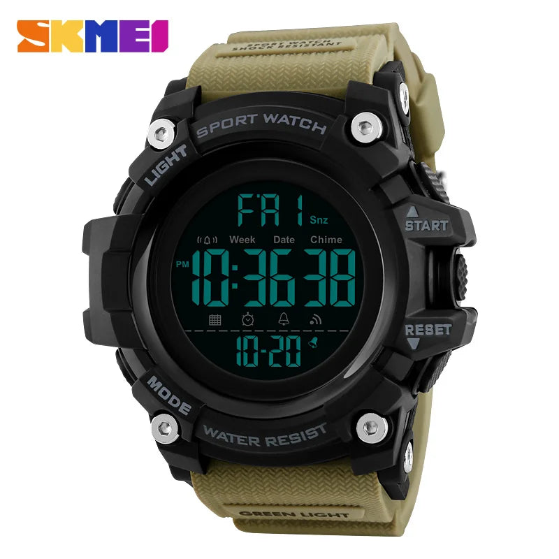 SKMEI Shockproof 2 Time Sport Watch Stopwatch Count Down Mens Digital Watches Waterproof Soft Clock For Male reloj hombre 1384 - Sun Studio