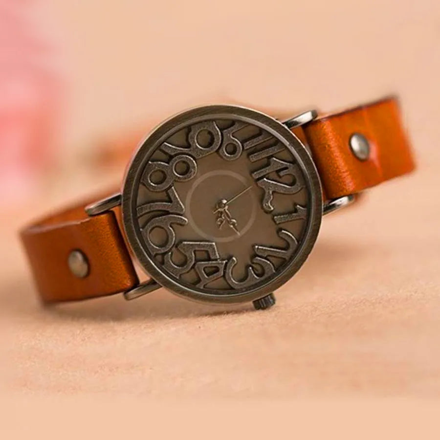 Shsby New Vintage Digital Hollow Genuine Cow Leather Strap Watches Women Dress Watches Female Quartz Watch Student Leisure Watch - Sun Studio
